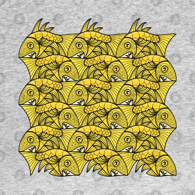 Escher fish pattern VII by Maxsomma